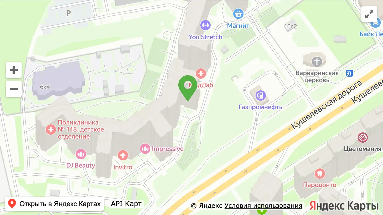Карта: МедЛаб Лесная