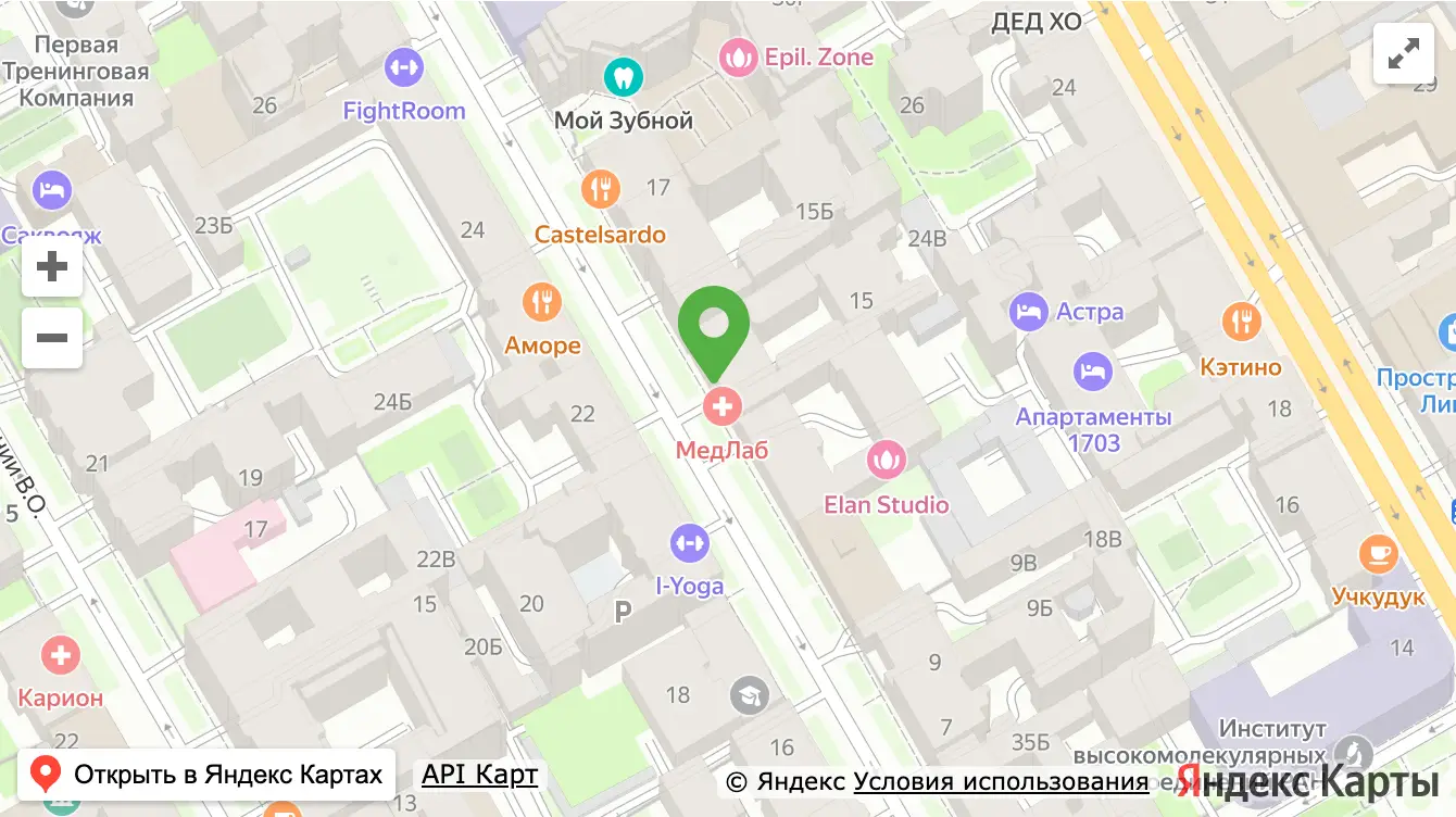 Карта: МедЛаб Васильевский